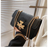 Luxury Bee Embossed Leather Crossbody Bag